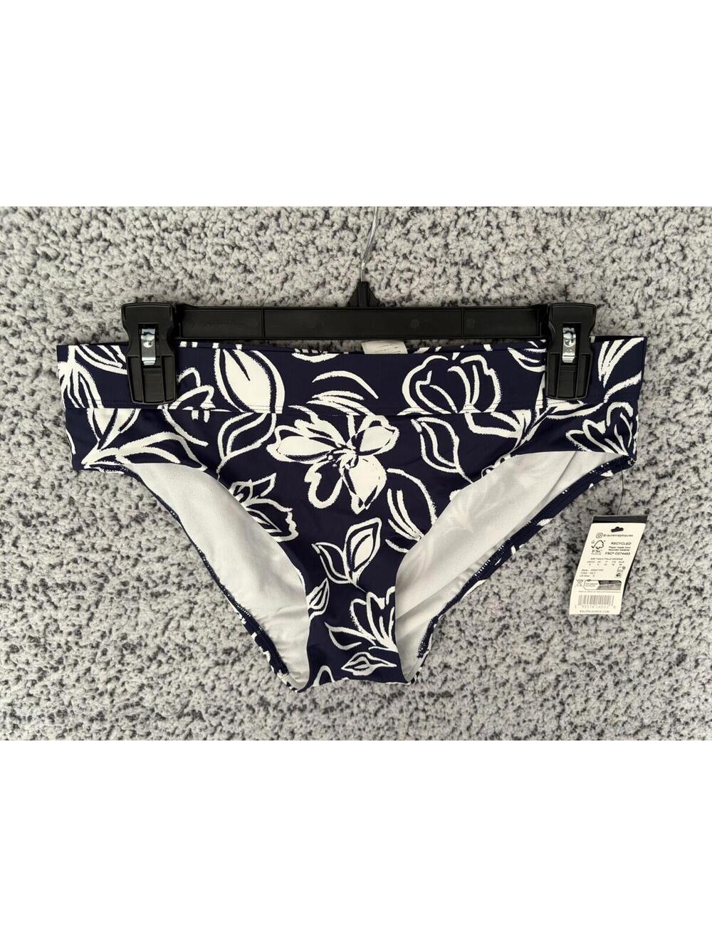 Lauren Ralph Lauren Floral Bikini Bottom Navy White Size 6 NWT Swim Brief